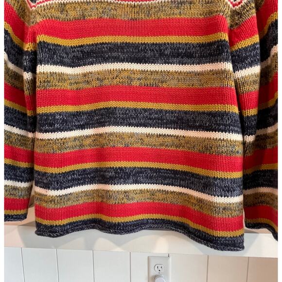 Telluride Clothing Co Striped Cotton Sweater Size LRG Retro Fall Knit Pullover - Picture 4 of 9